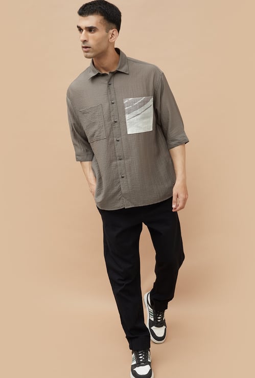 CODE UNWIND Textured Relaxed Fit Shirt