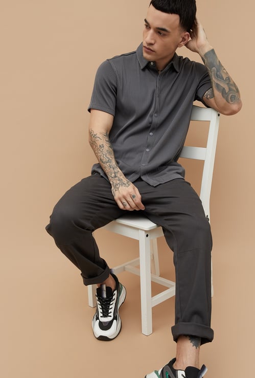 FORCA Striped Knit Regular Fit Shirt