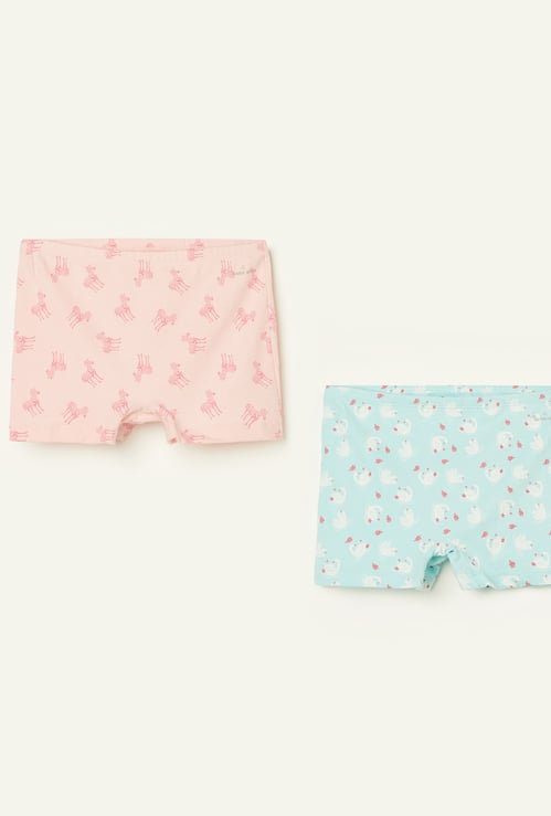 JOCKEY Girls Printed Shorts - Pack of 2