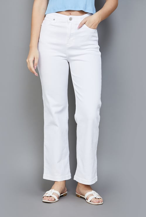 XPOSE Solid Straight Fit Jeans