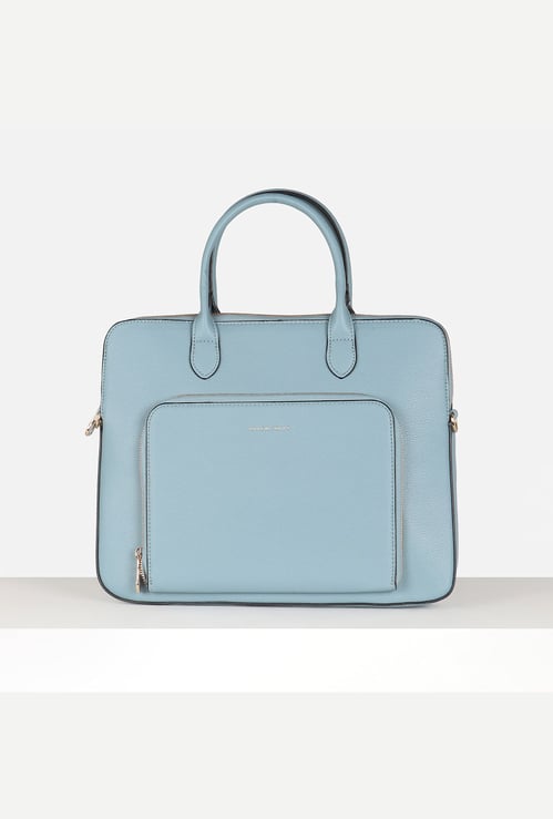 ALLEN SOLLY Textured Laptop Bag with Trolley Sleeve