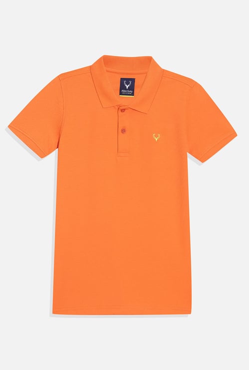 ALLEN SOLLY Boys Solid Polo T-shirt