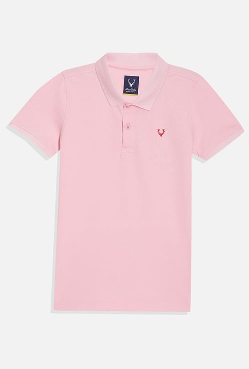ALLEN SOLLY Boys Solid Polo T-shirt