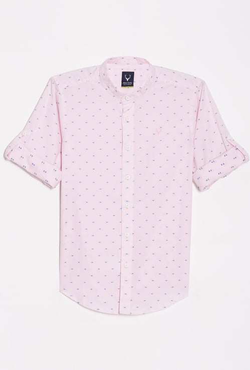 ALLEN SOLLY Boys Printed Slim Fit Shirt