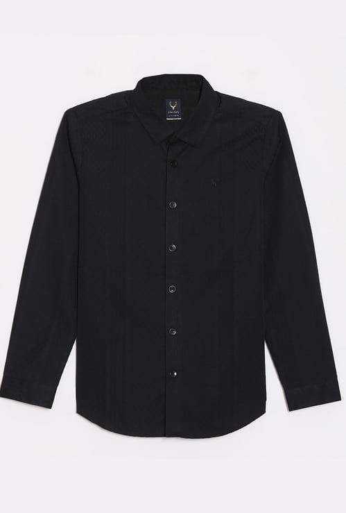 ALLEN SOLLY Boys Textured Slim Fit Shirt