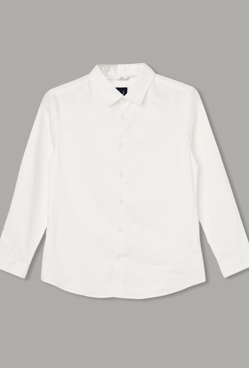 ALLEN SOLLY Boys Solid Slim Fit Shirt