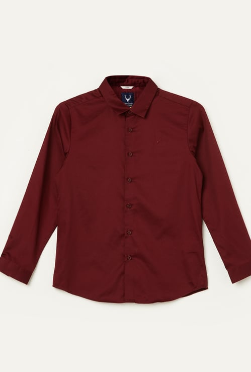 ALLEN SOLLY Boys Solid Slim Fit Shirt