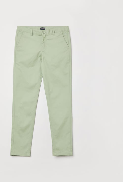 ALLEN SOLLY Boys Solid Slim Fit Trousers