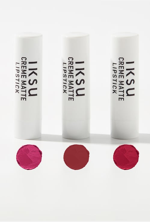 IKSU Suede Kiss Creme Matte Mini Lipstick Combo - Poppy Pink - 1.2g each