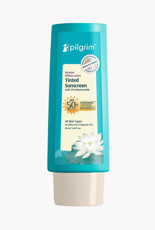 PILGRIM Korean White Lotus Tinted Sunscreen SPF 50 PA ++++ - 50ml