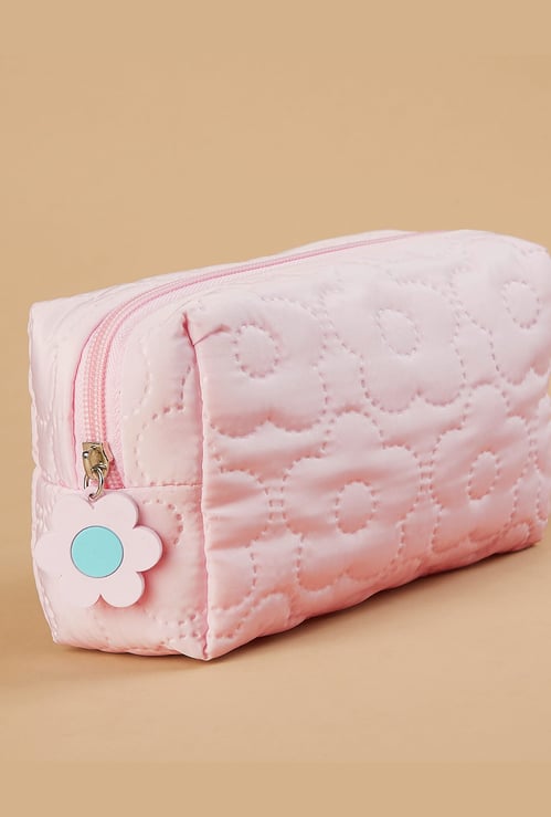 FAME FOREVER Floral Quilted Vanity Pouch