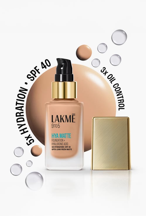 LAKME 9to5 Hya Matte Foundation + Hyaluronic Acid - Warm Natural - 25ml