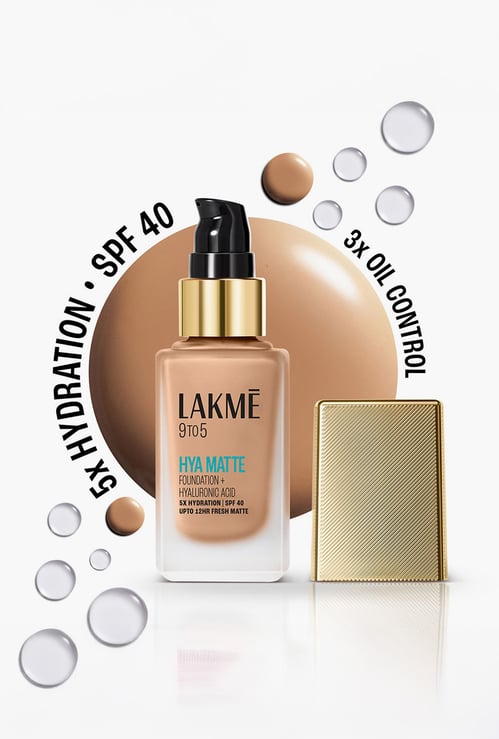 LAKME 9to5 Hya Matte Foundation + Hyaluronic Acid - Neutral Medium - 25ml