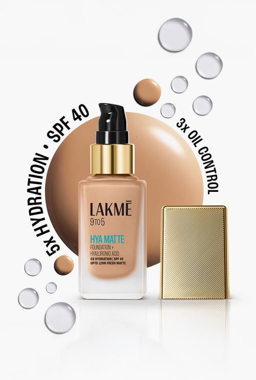 LAKME 9to5 Hya Matte Foundation + Hyaluronic Acid - Warm Beige - 25ml