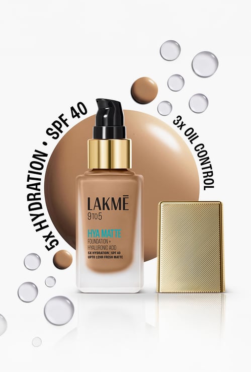 LAKME 9to5 Hya Matte Foundation + Hyaluronic Acid - Cool Tan - 25ml