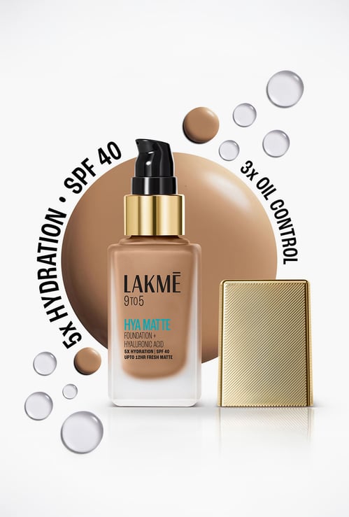 LAKME 9to5 Hya Matte Foundation + Hyaluronic Acid - Warm Caramel - 25ml