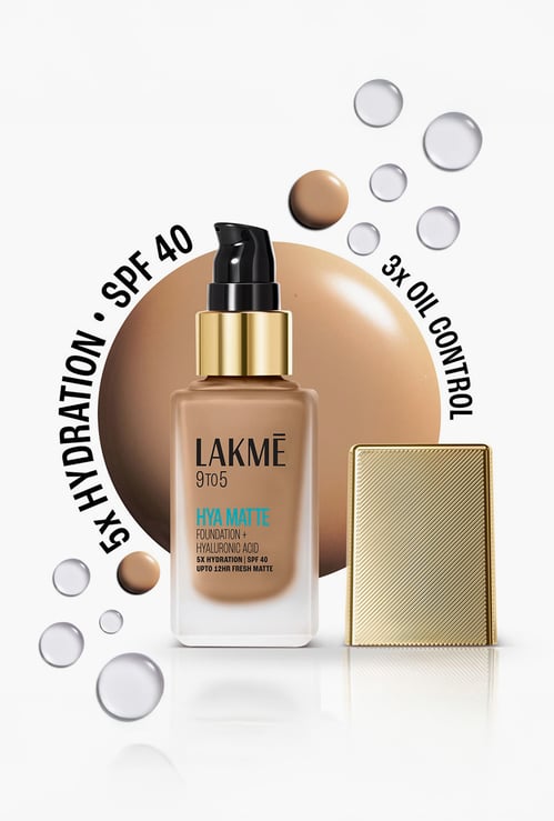 LAKME 9to5 Hya Matte Foundation + Hyaluronic Acid - Cool Walnut - 25ml