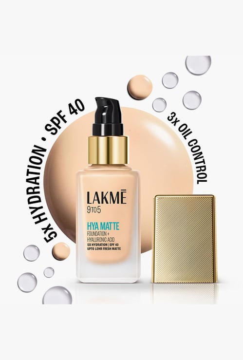 LAKME 9to5 Hya Matte Foundation + Hyaluronic Acid - Warm Light - 25ml