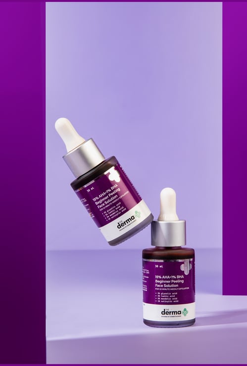 THE DERMA CO 15 Percent AHA And1 Percent BHA Beginner Face Peeling Solution - 30ml