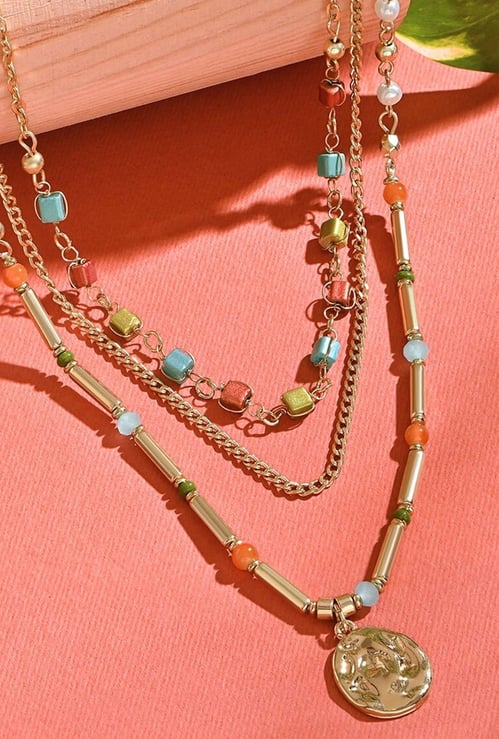 TONIQ Embellished Layered Necklace