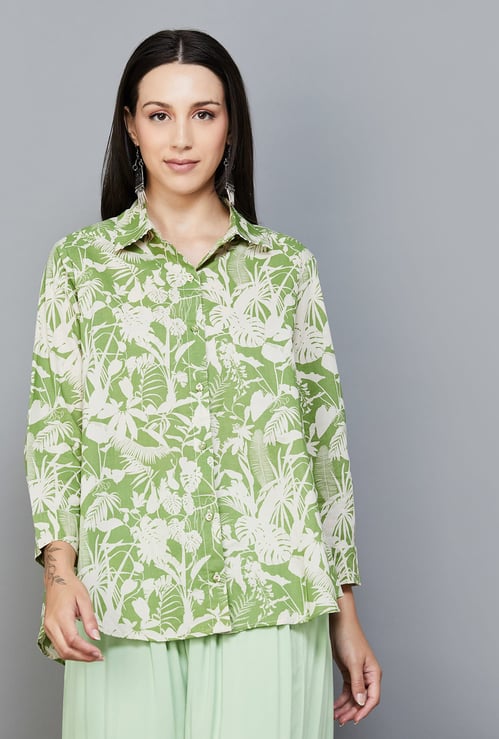 BIBA Printed Shirt Style Top