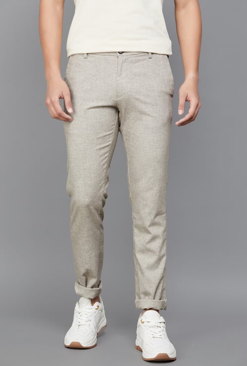 US POLO ASSN Textured Slim Tapered Trousers