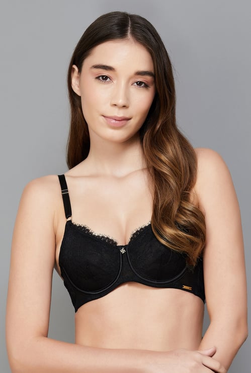 AMANTE Lace Non-Padded Wired Balconette Bra