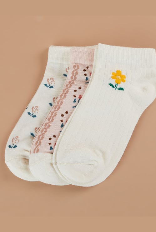 GINGER Assorted Ankle Length Socks - Pack of 3