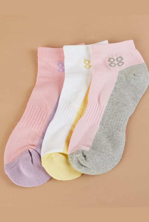 GINGER Colourblock Ankle-Length Socks - Pack of 3