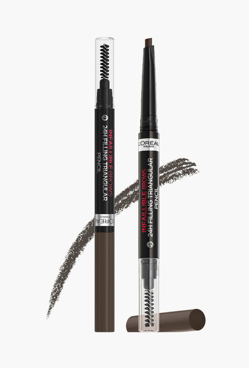 LOREAL PARIS Infallible 24H Brow Filling Triangular Pencil - 1.0 Ebony -1g