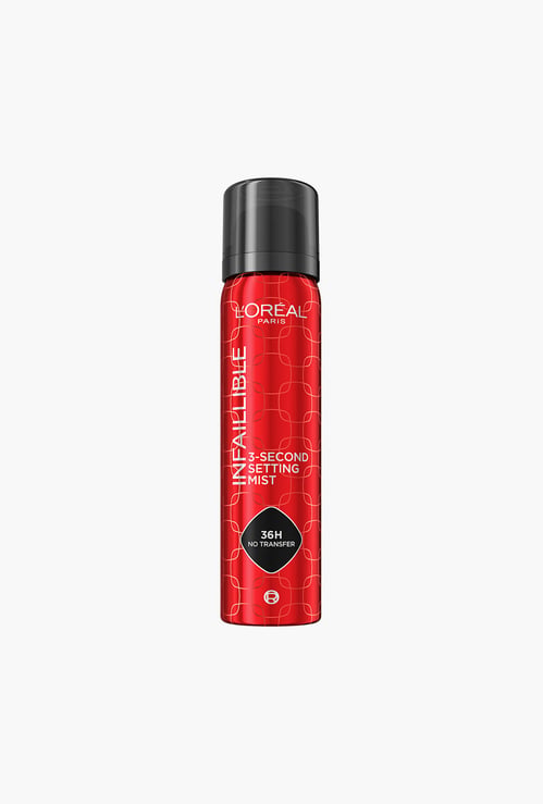 L'OREAL PARIS Infallible 3-Second Setting Spray, 36Hr Long Lasting Makeup - 75ml