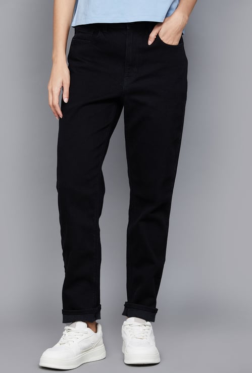 AMERICAN EAGLE Solid Tapered Fit Jeans