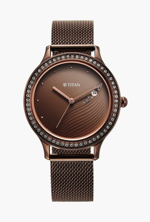 TITAN Purple Glam It Up Embellished Analog Watch - NT2634QM01