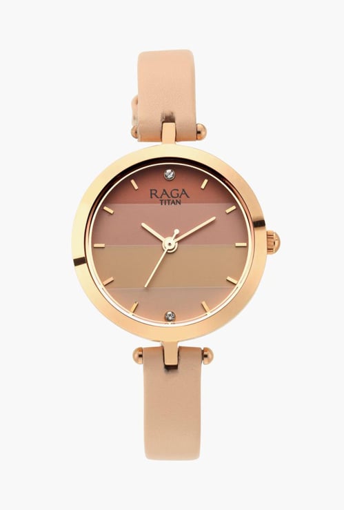 TITAN Raga Viva Analog Leather Strap Watch - NT2606WL02