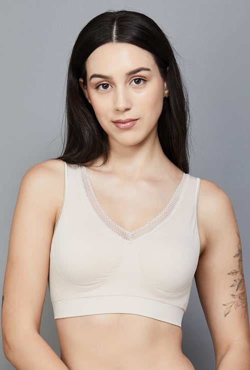 ENAMOR Solid Padded Non-Wired T-shirt Bra