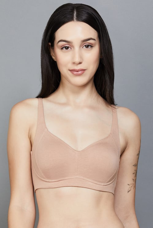 ENAMOR Solid Padded Non-Wired Push-Up Bra