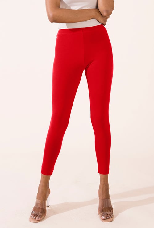 GO COLORS Solid Leggings