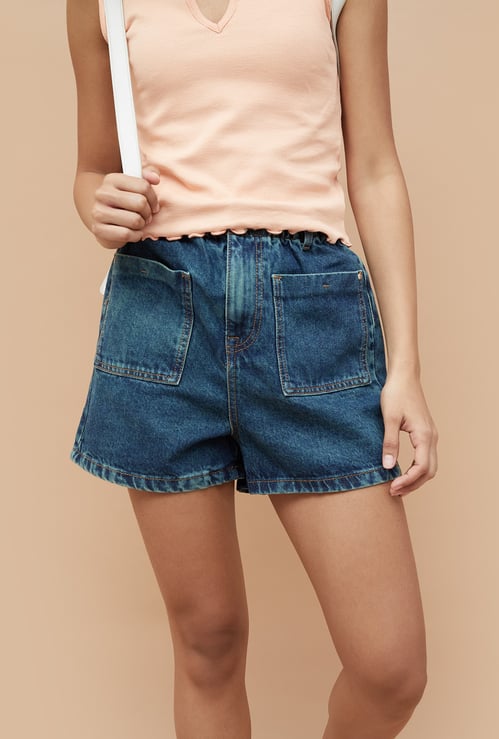 GINGER Washed Denim Shorts