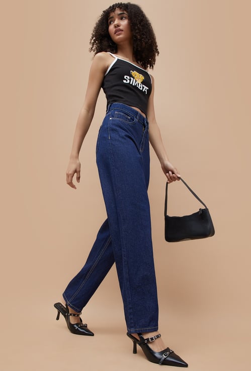 GINGER Dark Washed Regular Fit Jeans