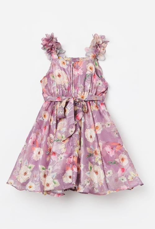PEPPERMINT Girls Floral Print Fit & Flare Dress