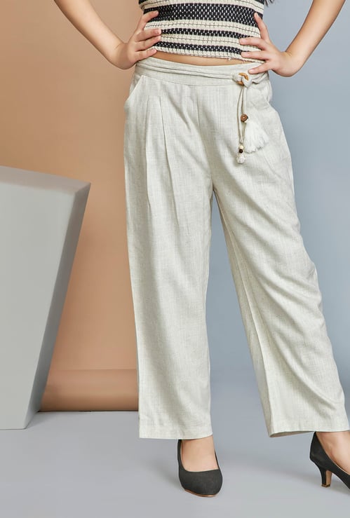 PEPPERMINT Girls Textured Trousers