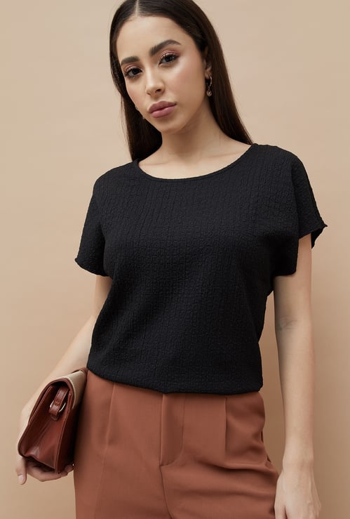 CODE Textured Knit Top