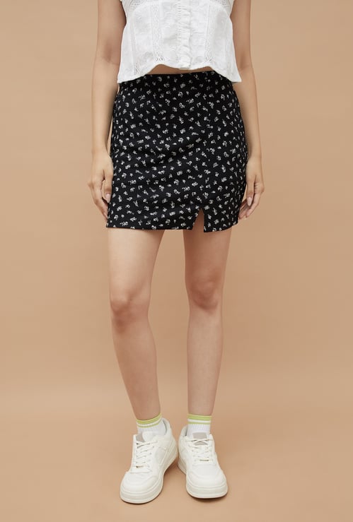 GINGER Floral Print Mini Skirt