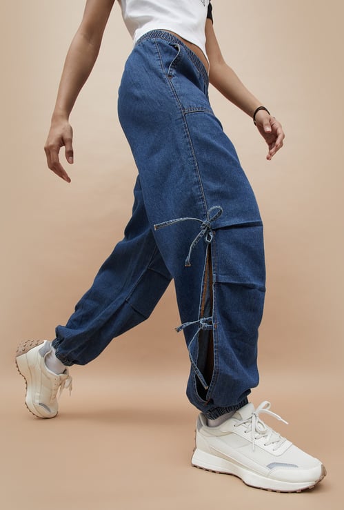 GINGER Solid Denim Joggers