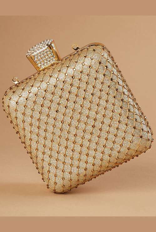 CODE Embellished Box Clutch