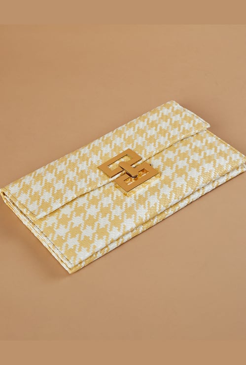 CODE Houndstooth Textured Clutch