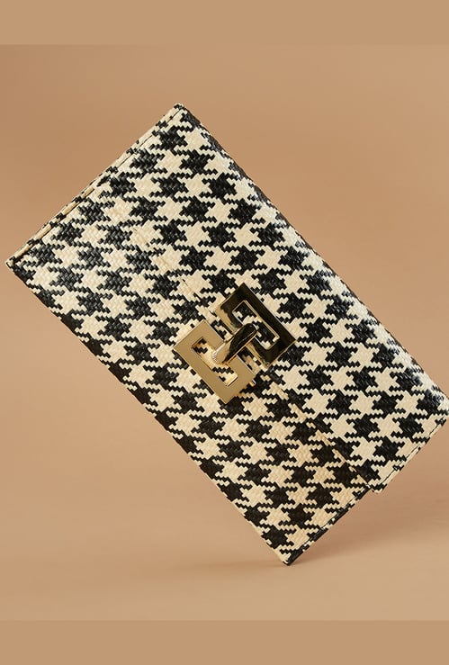 CODE Houndstooth Textured Clutch