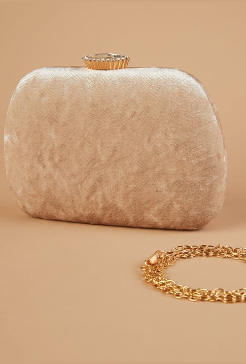 CODE Embellished Box Clutch with Sling
