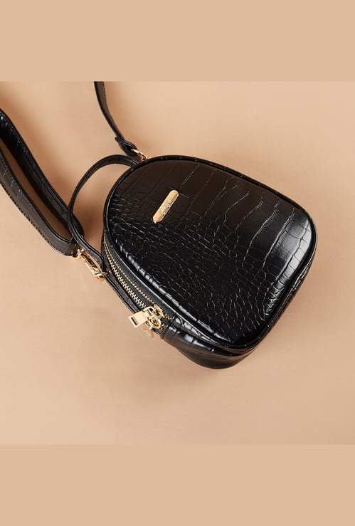 GINGER Croc-Textured Sling Bag