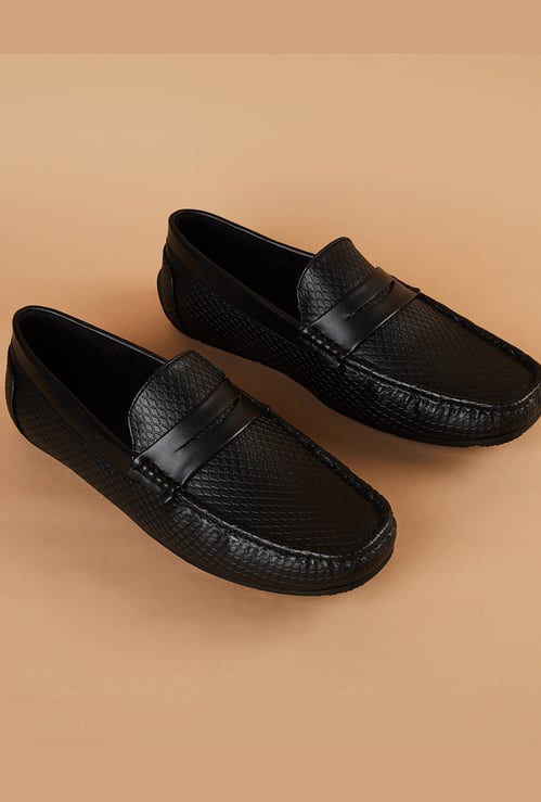 CODE Patterned Penny Loafers